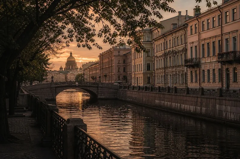 Канал в Санкт-Петербурге на закате