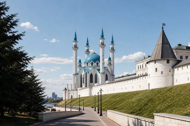 Казанский кремль в тёплом свете